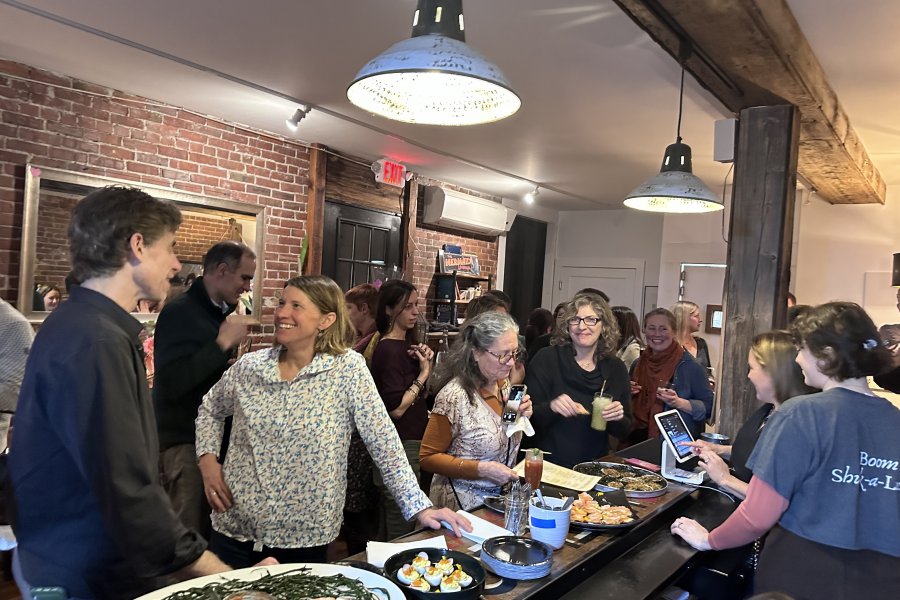 Private event takeover at MOC HQ Portland - raw bar and backyard oasis